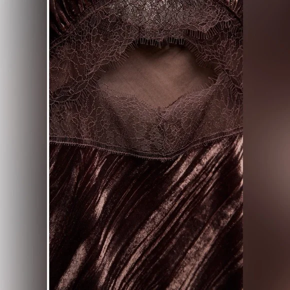 ZARA ~ ✨Viral ✨~ VELVET LACE MIDI DRESS - Picture 7 of 17